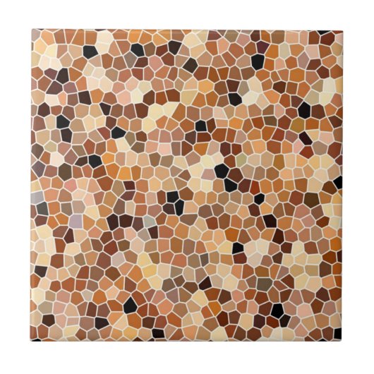 Mosaik-Muster in Beige , Braun und Schwarz Fliese (Vorderseite)