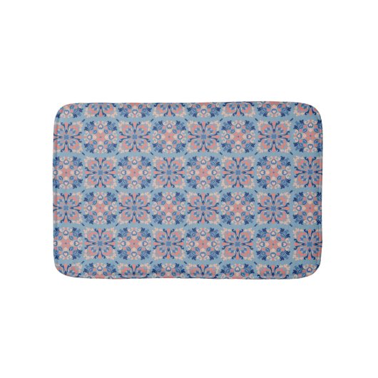 Mosaik-Muster Staubblau Badmatte Badematte (Vorderseite)