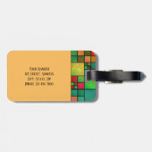 Mosaik Muster Wasserfarbenmonogramm-Gepäckstück Gepäckanhänger (Rückseite horizontal)