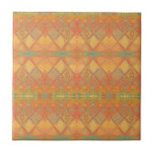 Mosaik orangefarbene Jade grün geometrisch gestalt Fliese (Vorderseite)