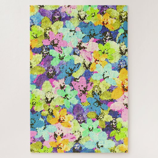 Mosaik Orchideen Wasserfarbe, Puzzle (Vertikal)