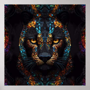 Mosaik Panther Art Poster