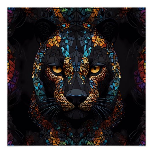 Mosaik Panther Art Poster (Vorderseite)
