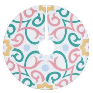 Mosaik/Pastellfarben/Frühling Polyester Weihnachtsbaumdecke