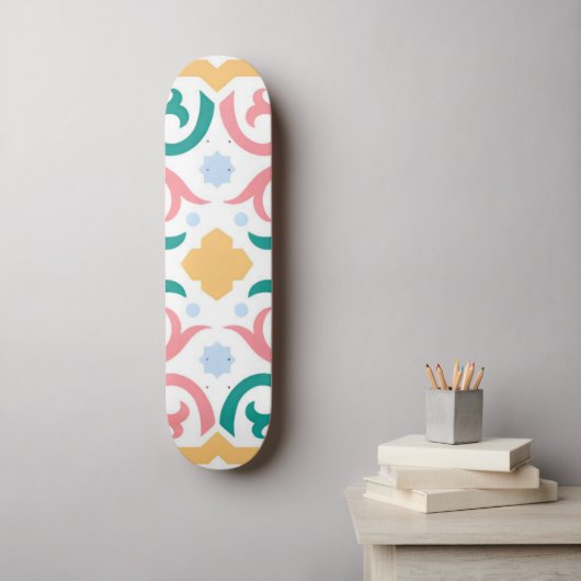 Mosaik/Pastellfarben/Frühling Skateboard (Wandkunst)