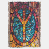 Mosaik Peace Sign Throw Blanket Decke (Vorderseite Vertikal)