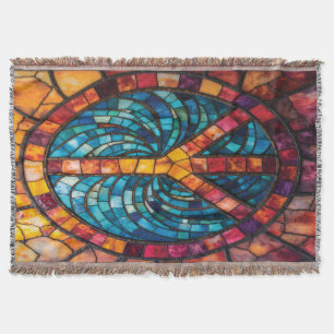 Mosaik Peace Sign Throw Blanket Decke