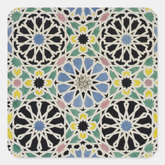 Mosaik Pflaster in der Alhambra, aus "The Arabian Quadratischer Aufkleber (Vorderseite)
