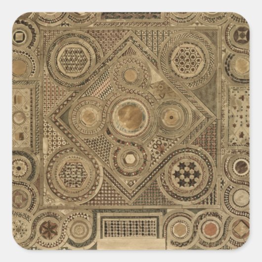 Mosaik Pflaster vor dem Altar, Platte A von "Wir Quadratischer Aufkleber (Vorderseite)