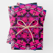 Mosaik Pink Mandala Floral Psychedelic Retro Geschenkpapier Set (Beispiel)