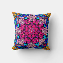 Mosaik Pink Mandala Floral Psychedelic Retro Kissen