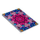 Mosaik Pink Mandala Floral Psychedelic Retro Notizblock (Rechte Seite)