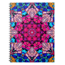 Mosaik Pink Mandala Floral Psychedelic Retro