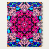 Mosaik Pink Mandala Floral Psychedelic Retro Planer (Rückseite)