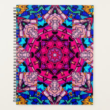 Mosaik Pink Mandala Floral Psychedelic Retro