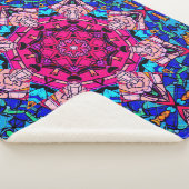 Mosaik Pink Mandala Floral Psychedelic Retro Sherpadecke (3/4)