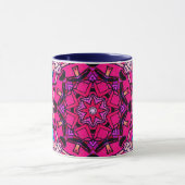 Mosaik Pink Mandala Floral Psychedelic Retro Tasse (Zentrum)
