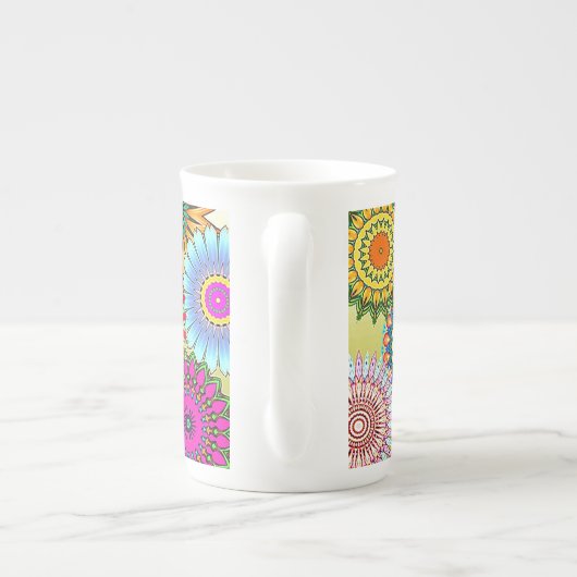 Mosaik Pinwheels Porzellantasse (Rückseite)
