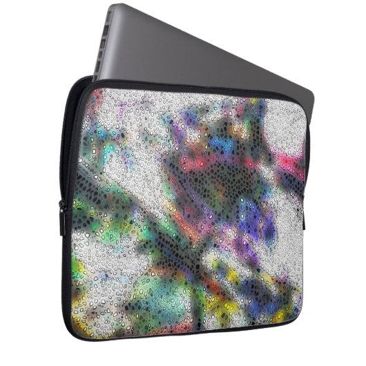 Mosaik, polierte Splitter über farbige, miese Farb Laptopschutzhülle (Vorne Rechts)