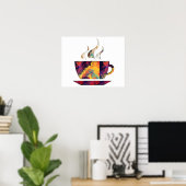 Mosaik Polygon Orange Cup of Cocoa or Coffee Poster (Heimbüro)