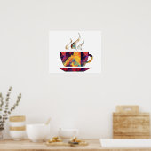 Mosaik Polygon Orange Cup of Cocoa or Coffee Poster (Küche)