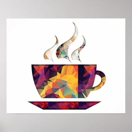 Mosaik Polygon Orange Cup of Cocoa or Coffee Poster (Vorne)