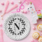 Mosaik Print Monogram Pappteller (Party)