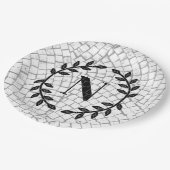 Mosaik Print Monogram Pappteller (Schrägansicht)