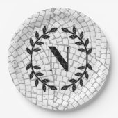 Mosaik Print Monogram Pappteller (Vorderseite)