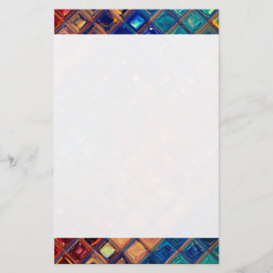 Mosaik Rainbow   Fettfarbige Abstrakte Tile Briefpapier