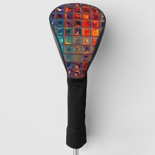 Mosaik Rainbow | Fettfarbige Abstrakte Tile Golf Headcover (Vorderseite)