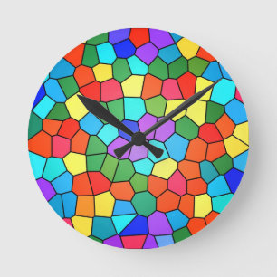 Mosaik Rainbow Runde Wanduhr