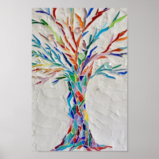 Mosaik Rainbow Tree Poster (Vorne)