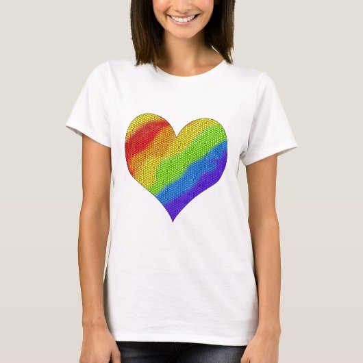 Mosaik-Regenbogenherz - T-Shirt (Vorderseite)