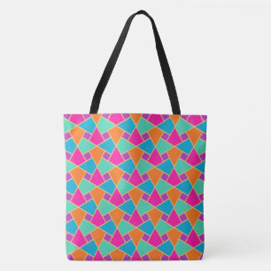 Mosaik Rosa, Orange, Türkis, Aqua, Goldener Effekt Tasche