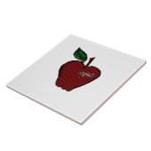 Mosaik, roter Apple/weißer Tile Fliese (Seite)