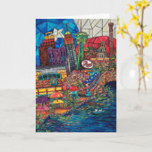 Mosaik-San- Antoniogruß-Karte Karte (Gelbe Blume)