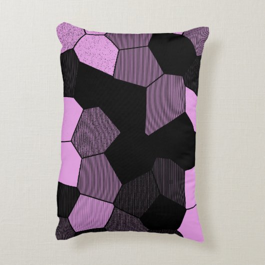 Mosaik Scan - Rosa/Schwarz Dekokissen (Rückseite(Vertikal))