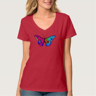 Mosaik-Schmetterlingsglas-Stil T-Shirt
