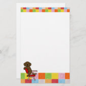 Mosaik Schokoladen-Labrador-Studenten-3 Briefpapier (Vorne/Hinten)