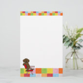 Mosaik Schokoladen-Labrador-Studenten-3 Briefpapier (Stehend Vorderseite)