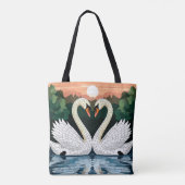 Mosaik-Schwanpaar bildet Herzform Tasche (Rückseite)