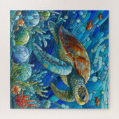 Mosaik Sea Turtle Underworld Vibrannte Einzigartig Puzzle (Horizontal)