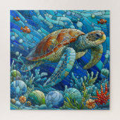 Mosaik Sea Turtle Underworld Vibrannte Einzigartig Puzzle (Vertikal)