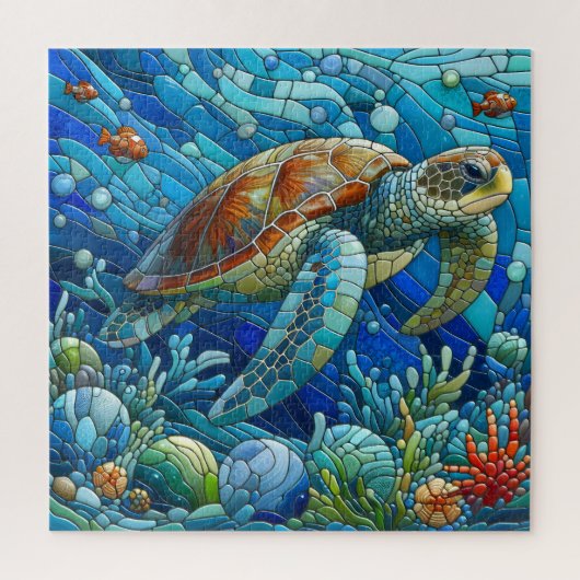 Mosaik Sea Turtle Underworld Vibrannte Einzigartig Puzzle (Vertikal)