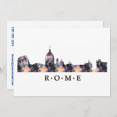 Mosaik-Silhouette von RomSkyline Einladung (Vorne/Hinten)