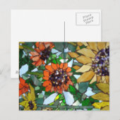 Mosaik Sonnenblume Postkarte von Willowcatdesigns (Vorne/Hinten)