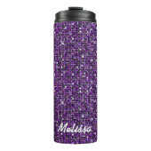 Mosaik Sparkle Squares Lila ID653 Thermosbecher (Vorderseite)