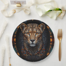 Mosaik Stached Glass Cheetah Portrait