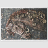 Mosaik Steampunk Brown Horse Copper A6L Decoupage Seidenpapier (Vorderseite)